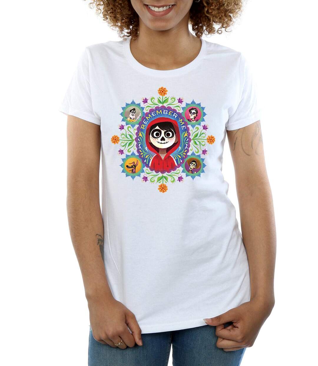 Disney - T-shirt COCO REMEMBER ME - Femme (Blanc) - UTBI14267-3