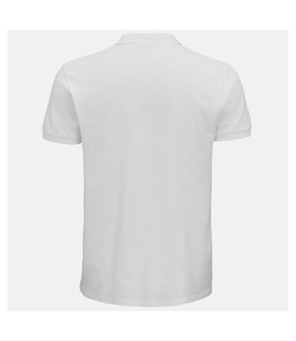 SOLS Mens Planet Pique Organic Polo Shirt (White) - UTPC4362