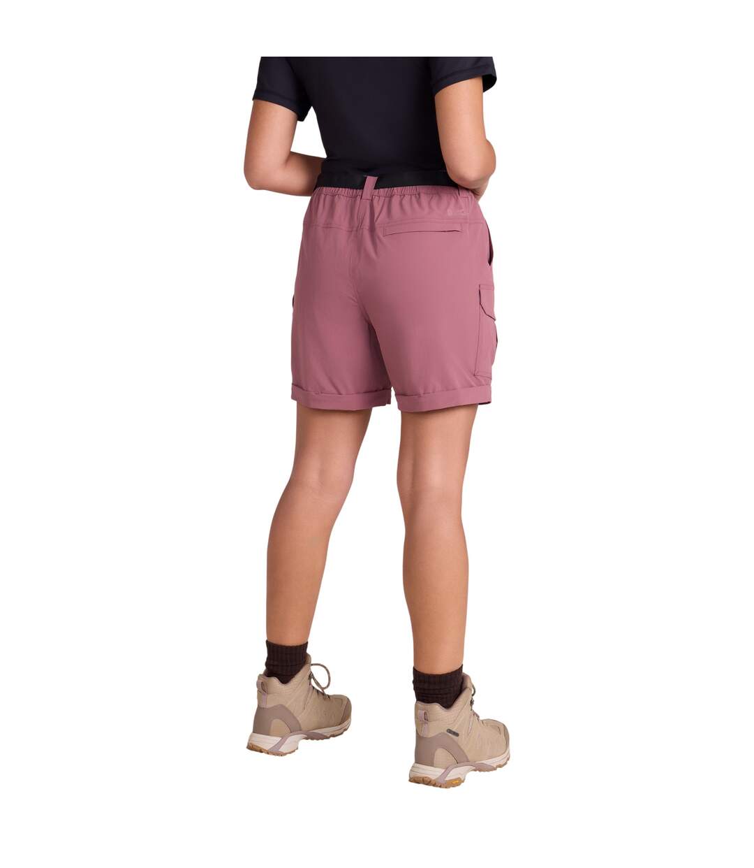 Womens/ladies Stellar Ripstop Hiking Cargo Shorts Dark Pink Mountain Warehouse-3