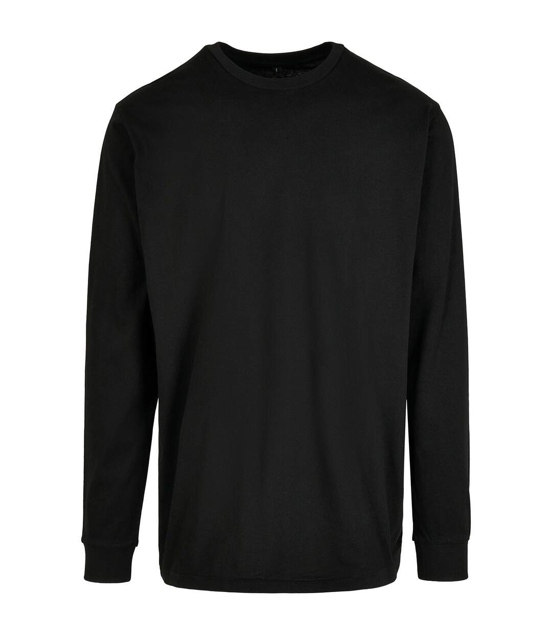 Build Your Brand Sweat-shirt organique à poignets côtelés pour hommes (Noir) - UTRW8174