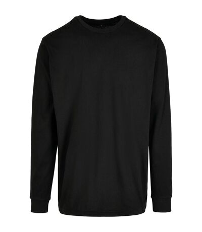 Build Your Brand Mens Organic Ribbed Cuff Sweatshirt (Black)