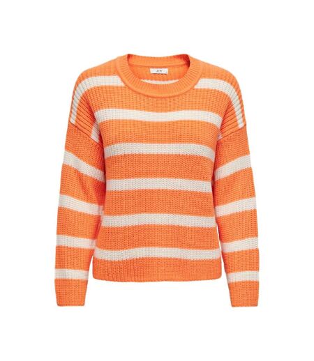 Pull à rayures orange femme jdy stripe