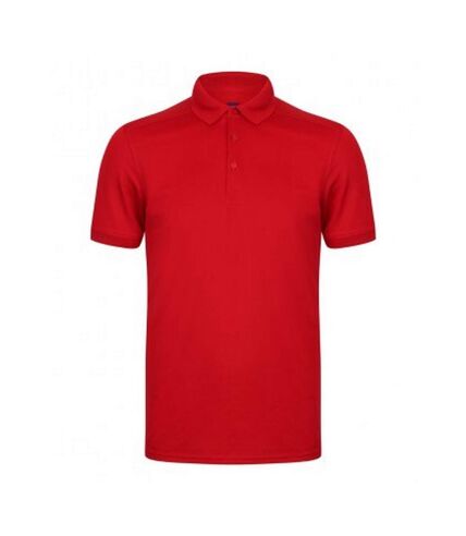 Henbury Mens Stretch Microfine Pique Polo Shirt (Red) - UTPC2951