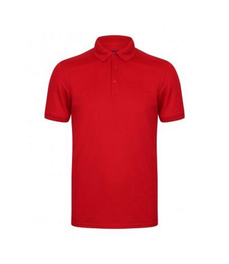 Henbury Mens Stretch Microfine Pique Polo Shirt (Red)