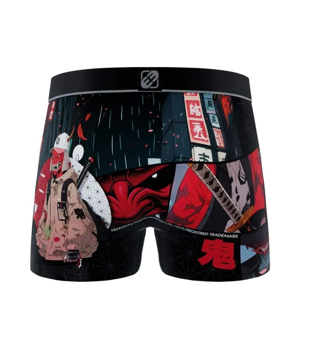 Boxer noir/rouge homme freegun montre-2