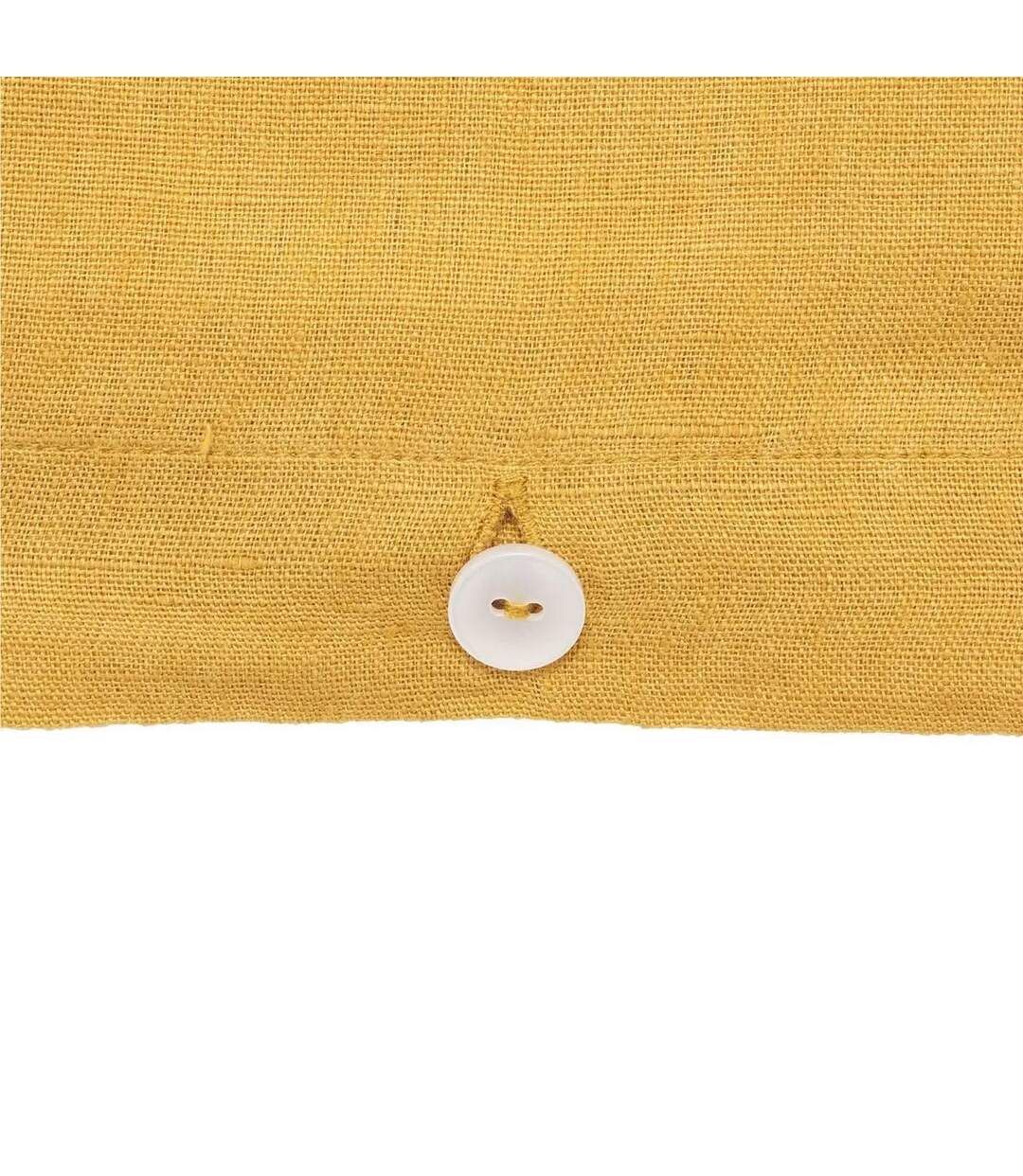 Drap Housse en Lin Adorable 140x190cm Jaune Ocre-3