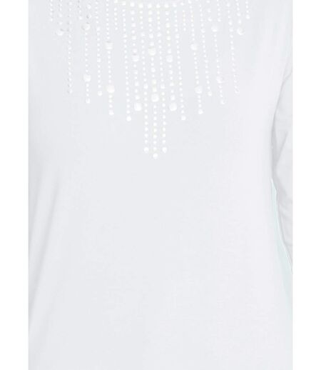 T-shirt manches 3/4 clouté fantaisie