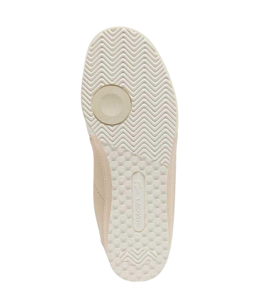 Womens/ladies Logo Leather Trainers Off White Lacoste-3