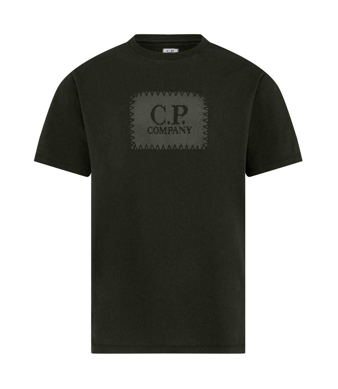 Mens Block Logo Short-sleeved T-shirt Ivy Green C.P. Company-1
