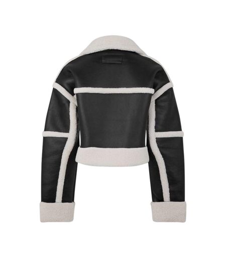 Womens/ladies Borg Trim Relaxed Fit Jacket Black Jack Wills