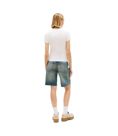 Womens/ladies Linear Slim T-shirt White Tommy Jeans