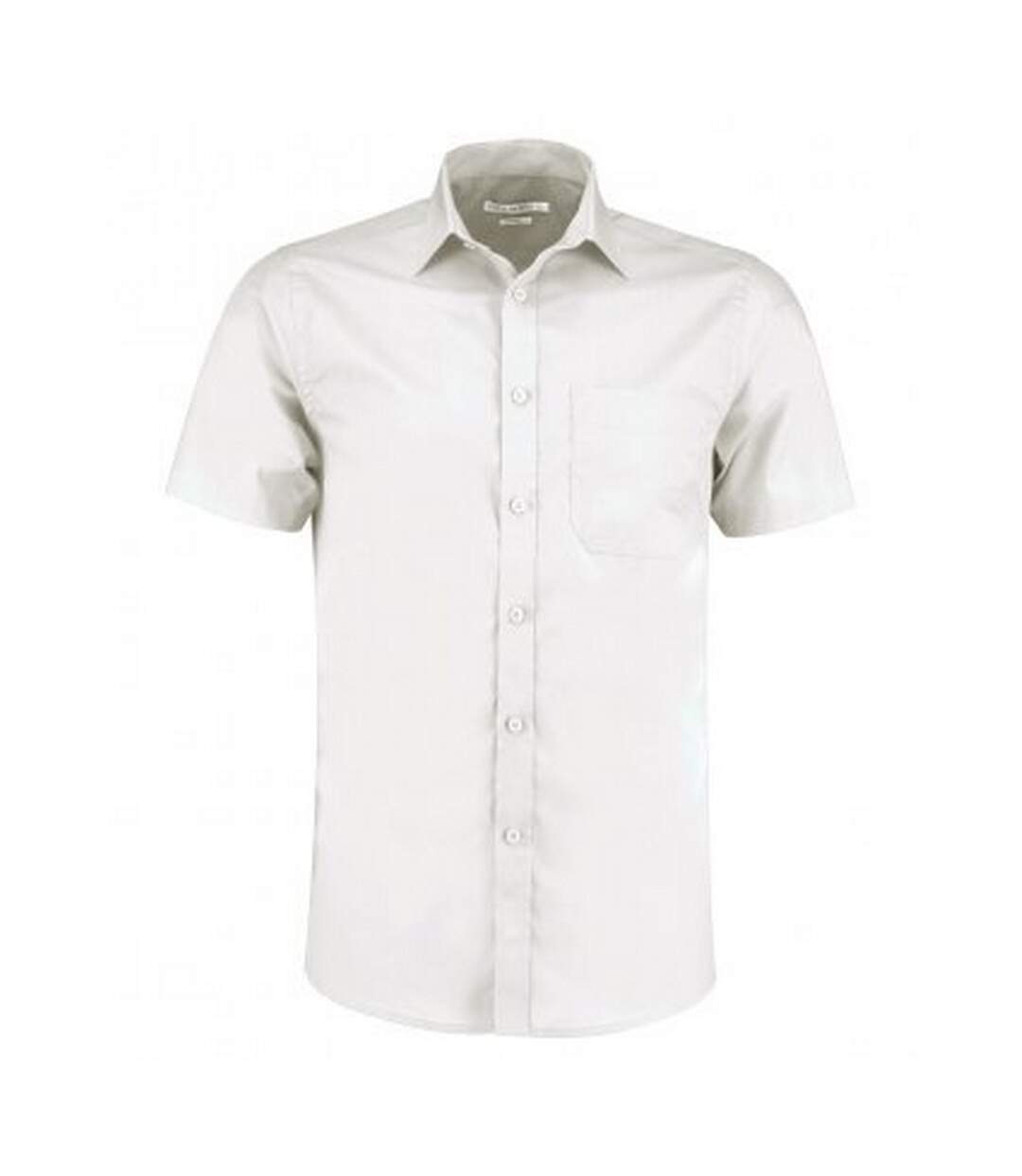 Kustom Kit Mens Short Sleeve Tailored Poplin Shirt (White) - UTPC3072-1