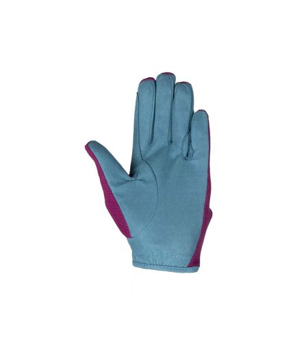 Gants d´équitation thelwell collection enfant violet / bleu mer Hy