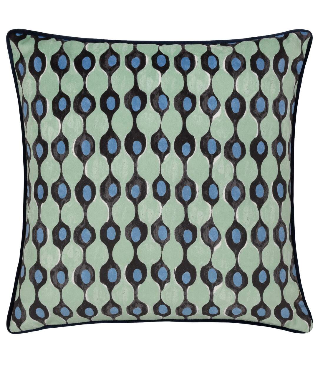 Alentejo piped velvet cushion cover 43cm x 43cm ocean Furn