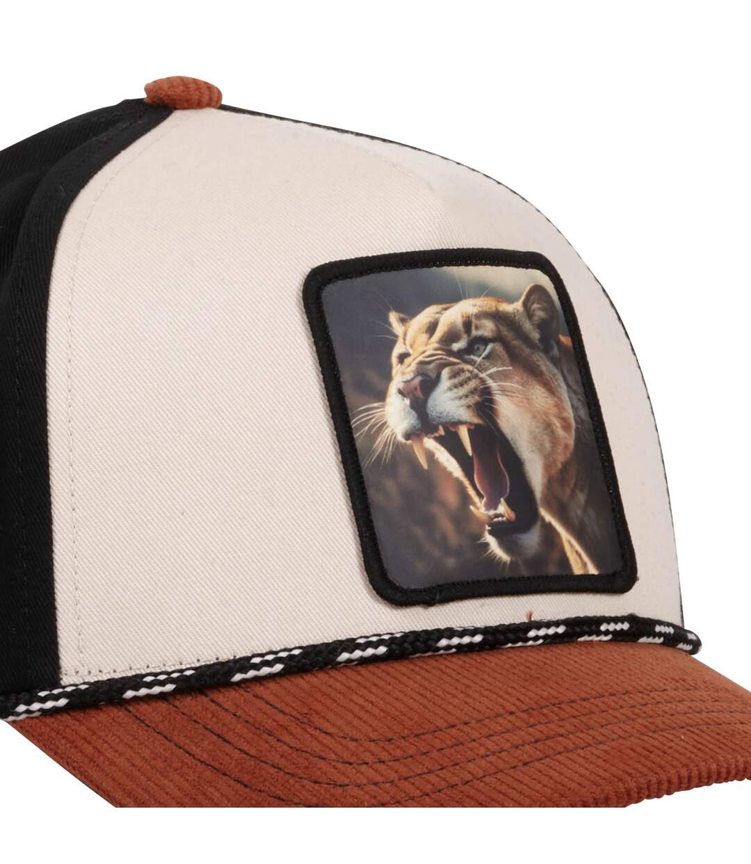 Casquette trucker bi-matière semi curved avec écusson animal Cheetah Hatfield-4