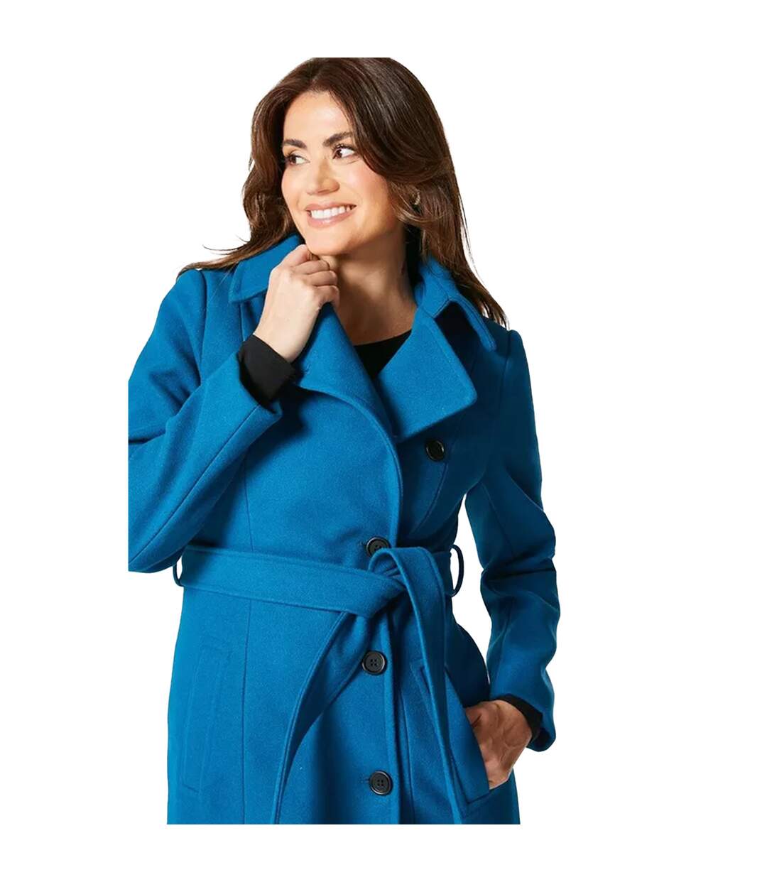 Manteau femme bleu pétrole Principles-3