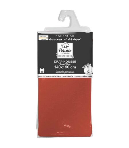 Drap Housse Percaline 140x190cm Terracotta