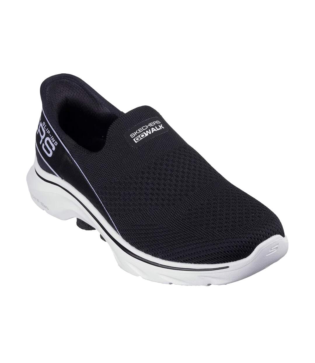 Womens/ladies Go Walk 7 Mia Trainers Black White Skechers-1