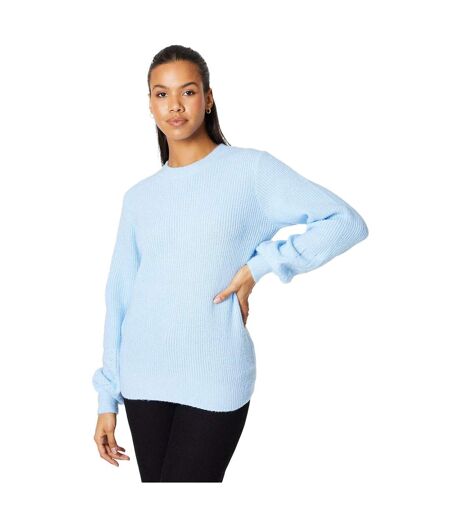 Womens/ladies knitted pointelle jumper pale blue Dorothy Perkins