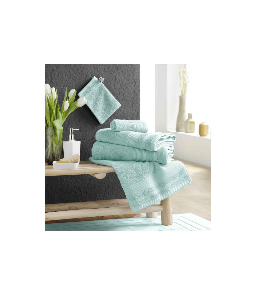 Serviette de Toilette Tendresse 50x90cm Céladon-4