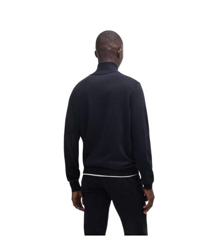 Mens Kanobix Quarter Zip Jumper Dark Blue Boss