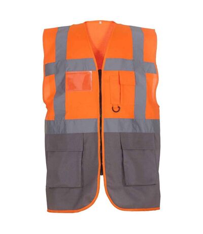 Gilet executive adulte orange / gris Yoko Yoko