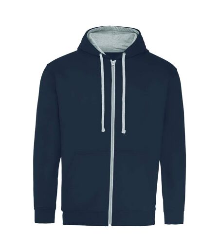 Veste à capuche varsity homme bleu marine / gris chiné Awdis