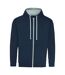 Veste à capuche varsity homme bleu marine / gris chiné Awdis Awdis