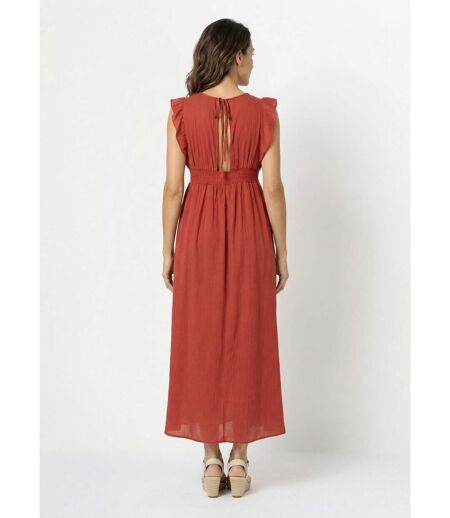 Robe longue encolure V + dos nu et liens