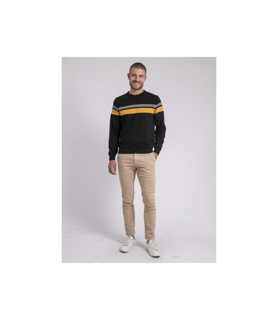 Pull col rond pur coton LORIMAKO-4