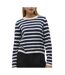 Pull rayure marine/écru femme vero moda fantastic button - l-1