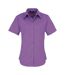 Womens/ladies poplin short-sleeved blouse rich violet Premier