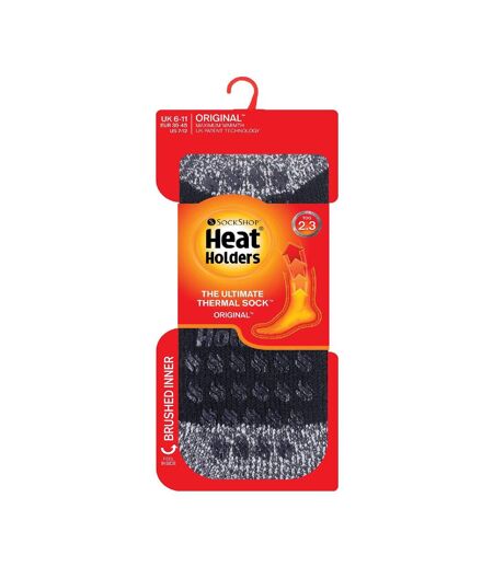 Mens Twist Patterned Fleece Lined Thermal Slipper Socks