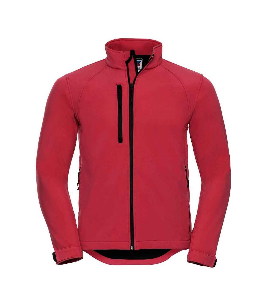 Mens plain soft shell jacket classic red Russell