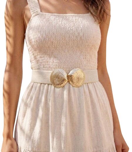 Ceinture en élasthanne et Polyester pour Femme - élégance Intemporelle - Couleur écru