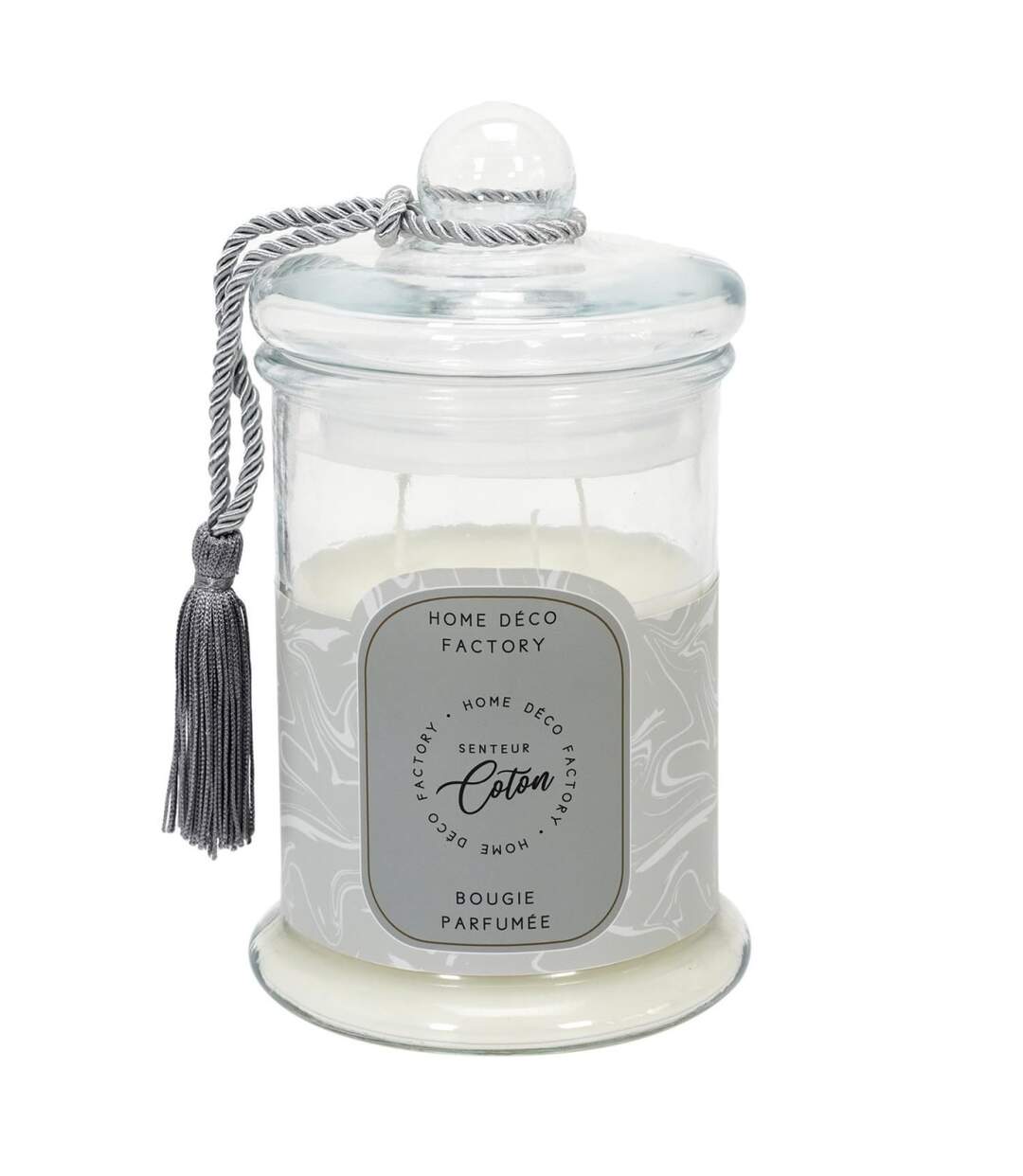 Bougie Parfumée en Verre Bonbonnière 23cm Coton-1