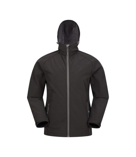 Mens Exodus Waterproof Soft Shell Jacket Black Mountain Warehouse