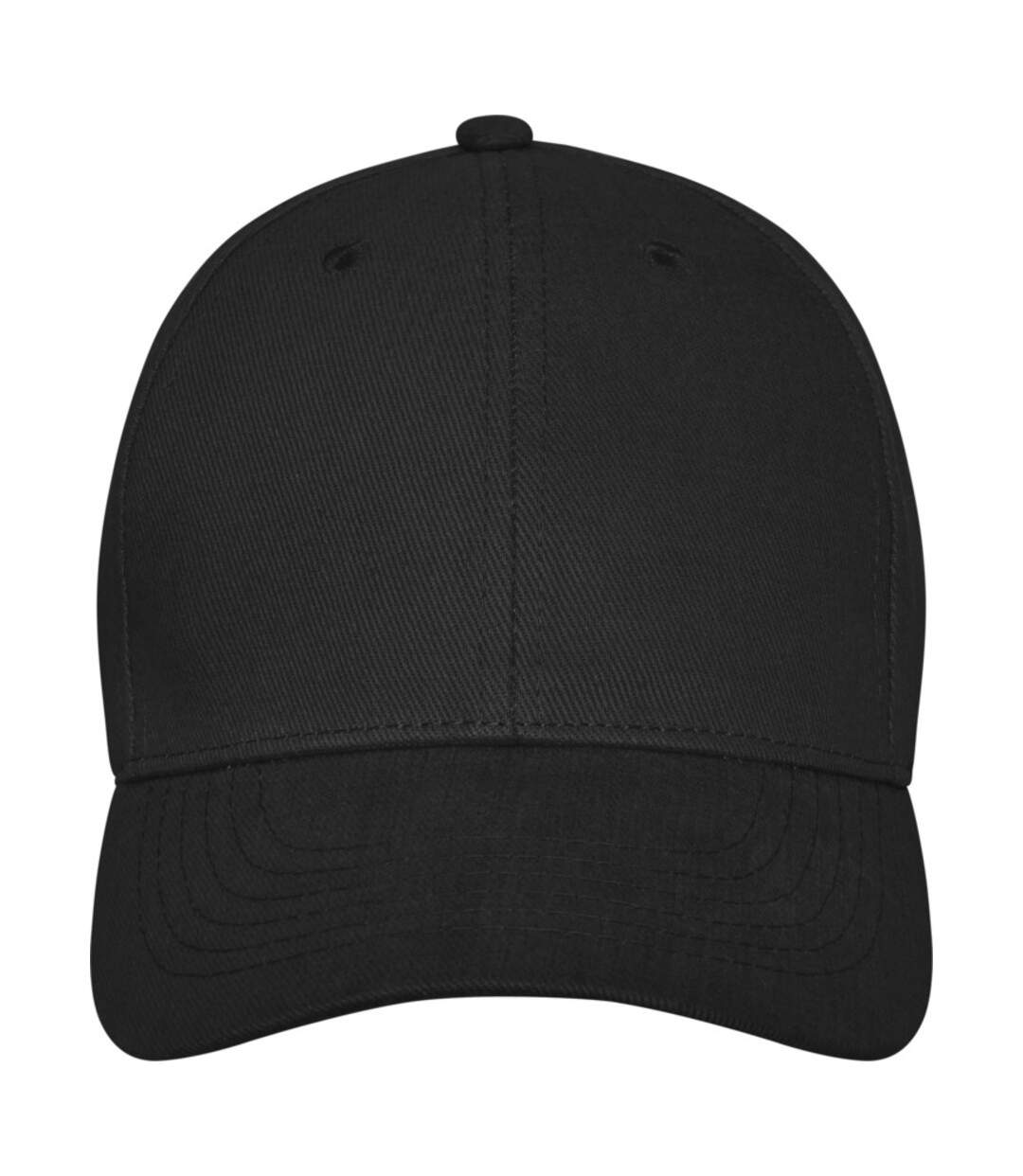 Unisex adult davis 6 panel cap solid black Elevate-1