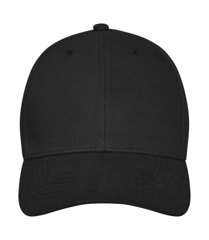 Unisex adult davis 6 panel cap solid black Elevate