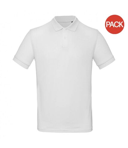 Pack of 2  Mens inspire polo  snow B&C