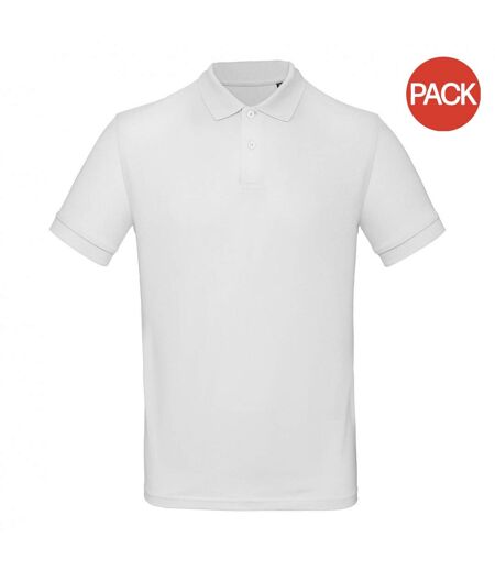 Pack of 2  Mens inspire polo  snow B&C