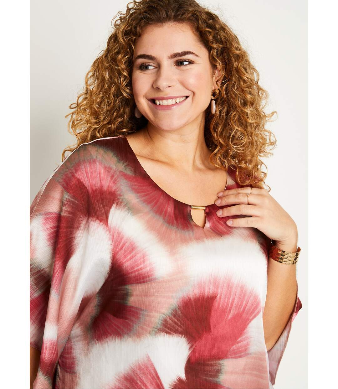 Tunique longue ample imprimé tie & dye-4