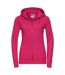 Womens/ladies authentic full zip hoodie fuchsia Russell