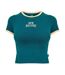 Womens/ladies Heritage Ringer Crop Top Green New Balance-1