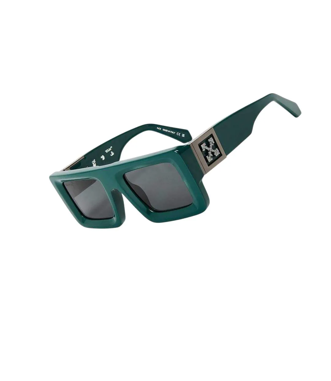Lunettes De Soleil Motif/style Carré Adulte Taille Unique Vert Gris Foncé Off-White-2