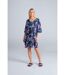 Womens/ladies jasmine kaftan dark blue Animal-1