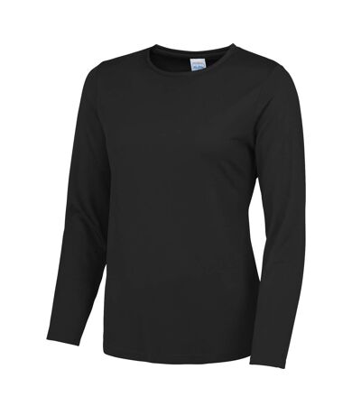 AWDis Cool Womens/Ladies Girlie Long-Sleeved T-Shirt (Jet Black) - UTPC5922