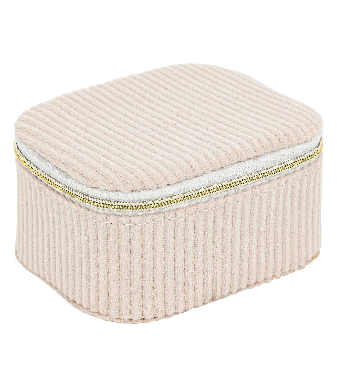 Boîte à Bijoux en Velours Enya 11cm Beige-1