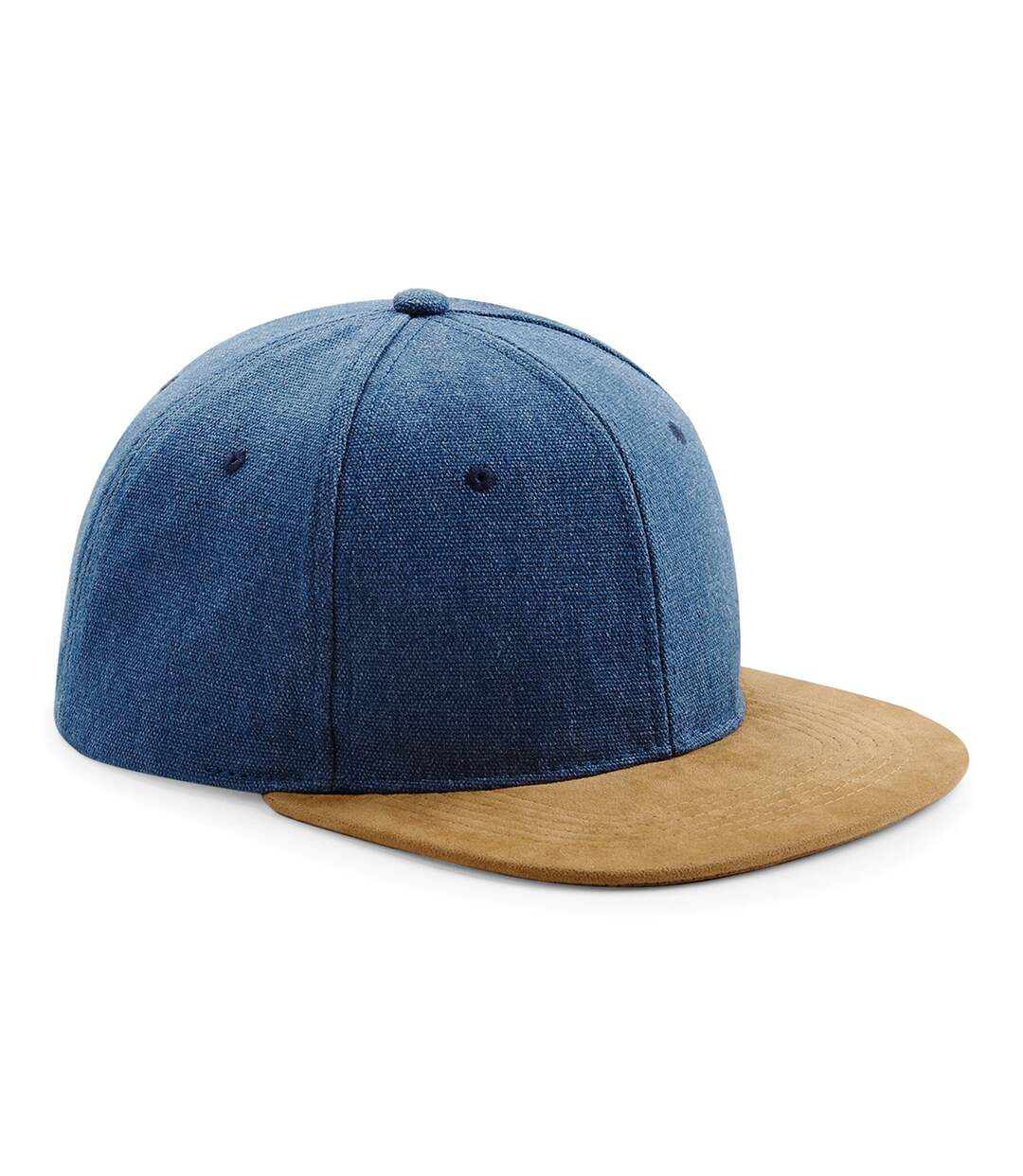 Casquette en imitation cuir suédé adulte unisexe bleu denim Beechfield-1