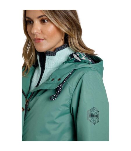 Womens/ladies delara shower resistant jacket dark jade Weird Fish